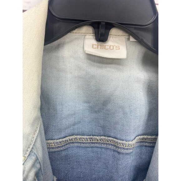 Chico’s Ombre denim vest fringe hem cowgirl country rodeo Size‎ 2(large) - Picture 8 of 9